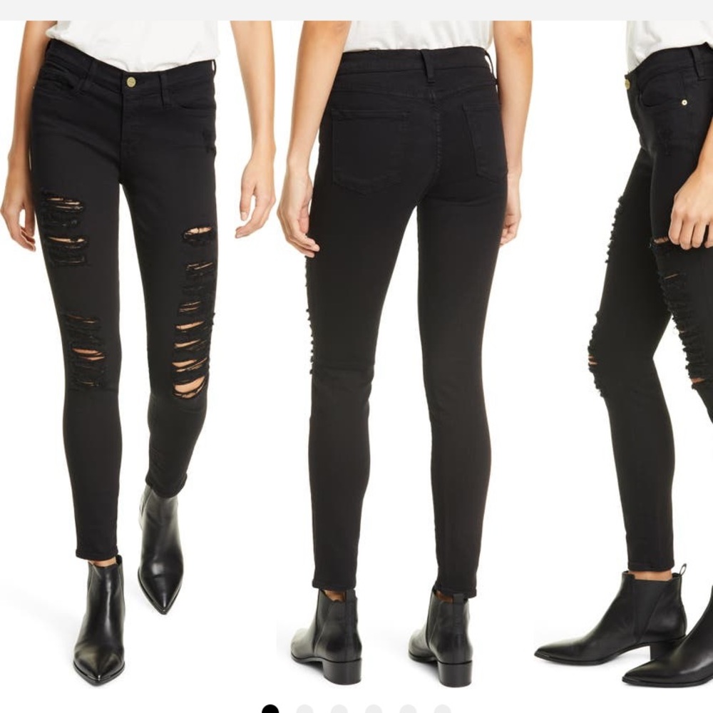 Frame Le Color Ripped Skinny Jeans